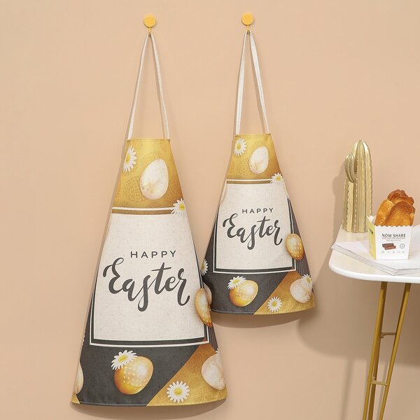 

1pc Slogan Graphic Apron, Multicolor
