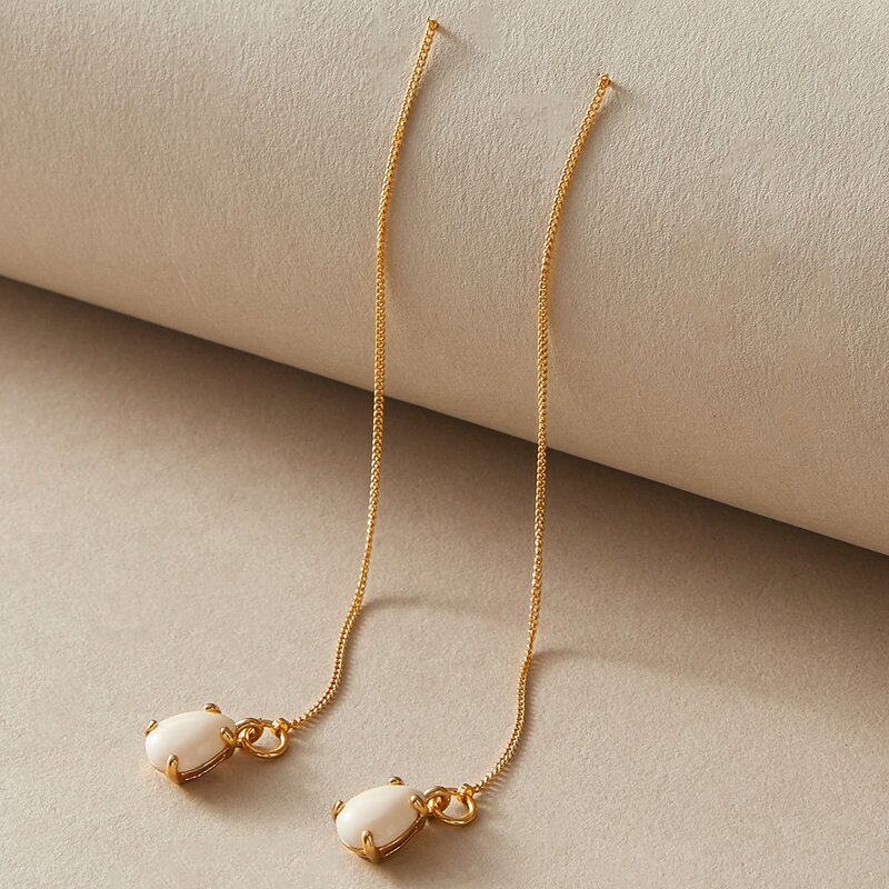 

1pair Water Drop Earrings, Gold