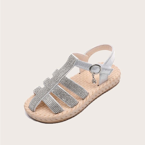

Girls Rhinestone Decor Sandals, Silver