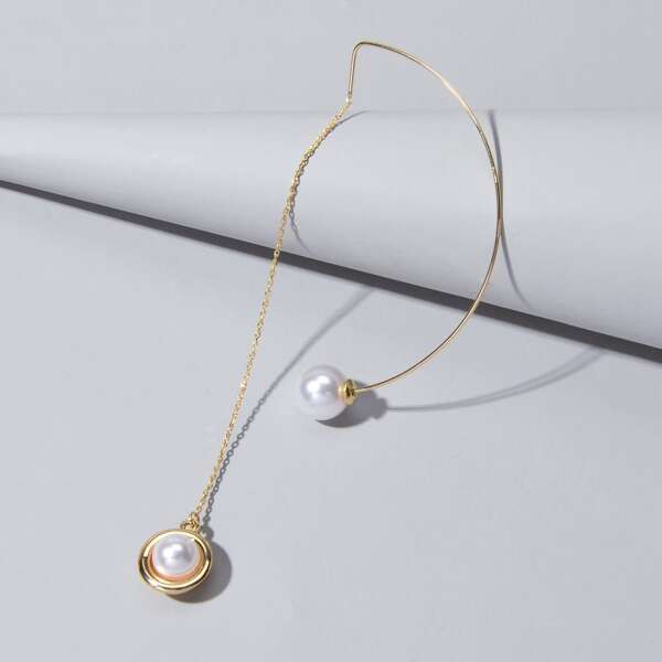 

Faux Pearl Drop Earrings, White