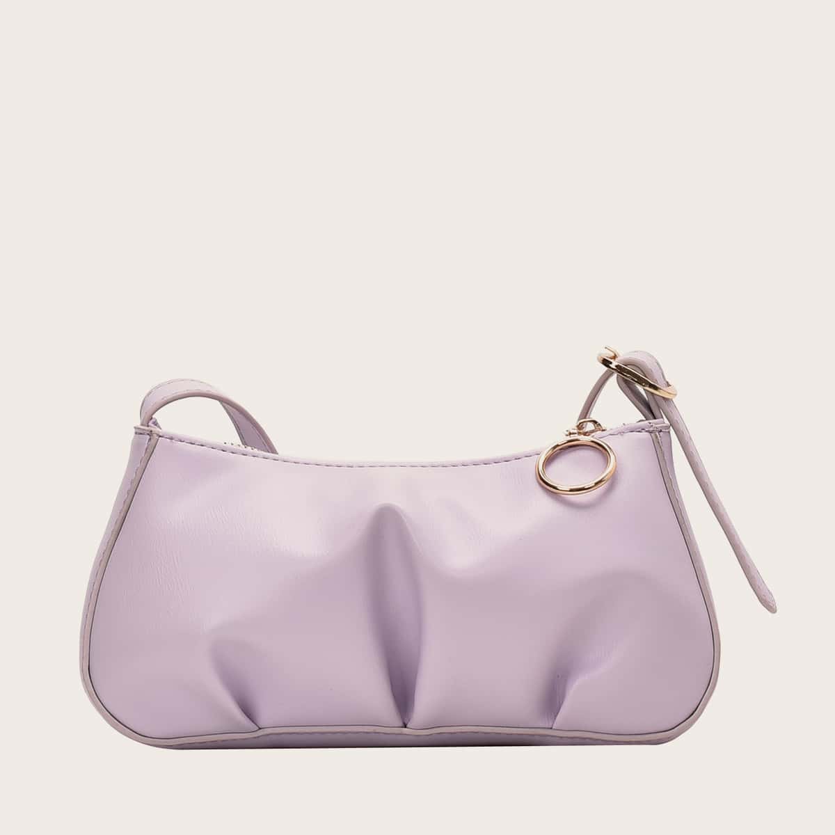 

Ruched Shoulder Bag, Purple