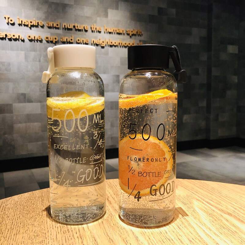 

1pc Letter Graphic Glass Bottle
