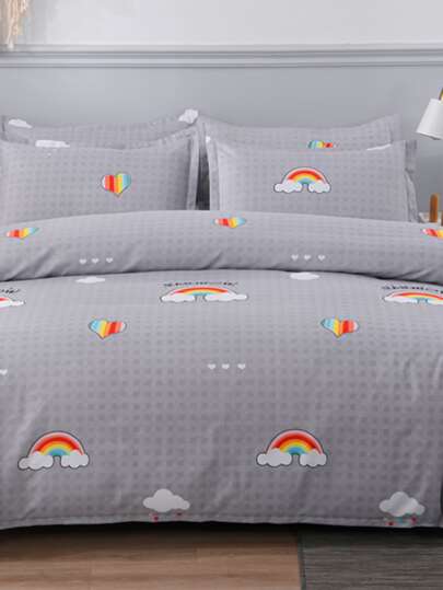 Rainbow Heart Print Bedding Set Without Filler Shein Uk - Earth Tone Rainbow Bedding Rainbow Heart Print Bedding Set Without Filler Shein Uk - Earth Tone Rainbow Bedding