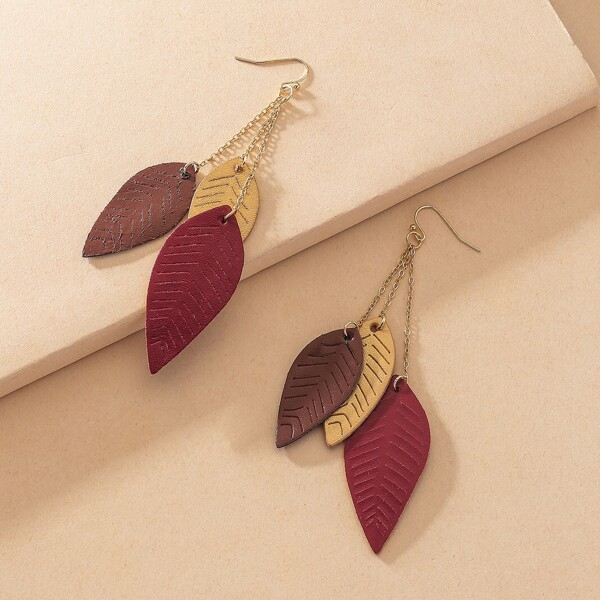 

Leaf Drop Earrings, Multicolor