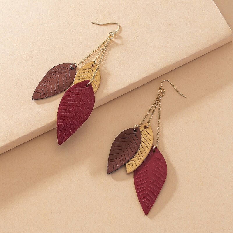 

Leaf Drop Earrings, Multicolor