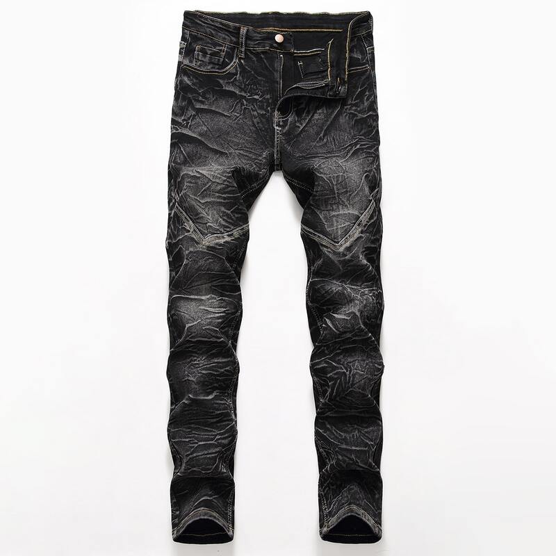 

Guys Marble Print Washed Jeans, Black