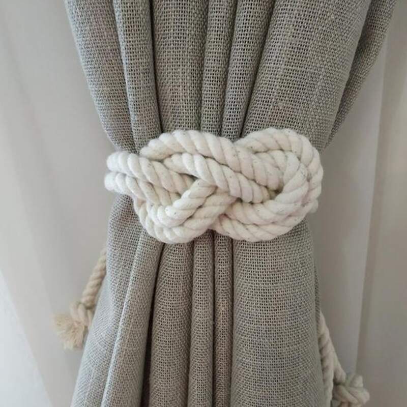 

Knot Curtain Tie Back, White beige