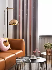 1pc  Double-layer Curtain - Multicolor - View 3