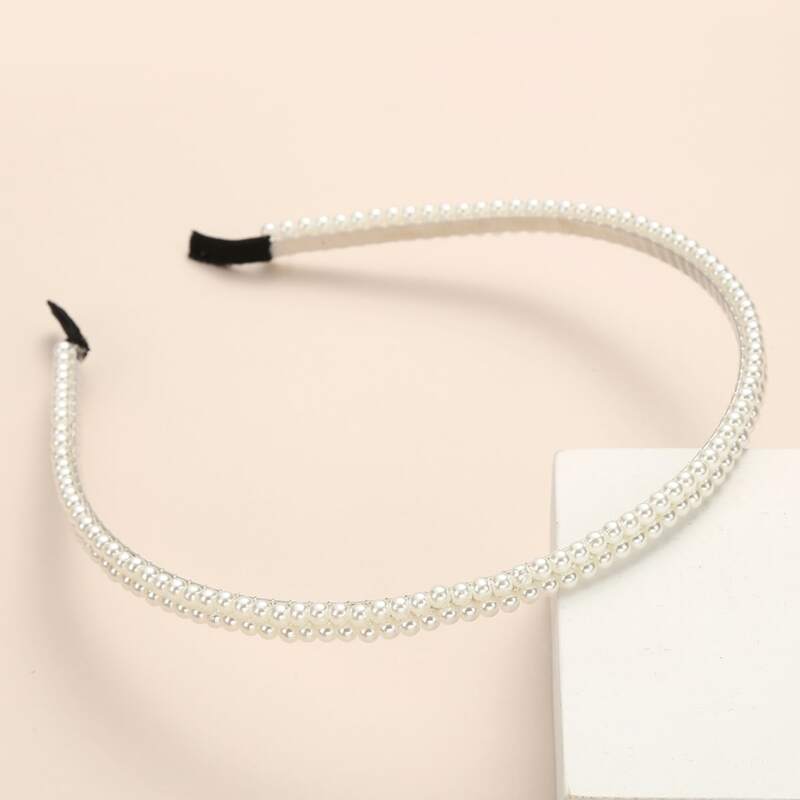 

Faux Pearl Hair Hoop, White