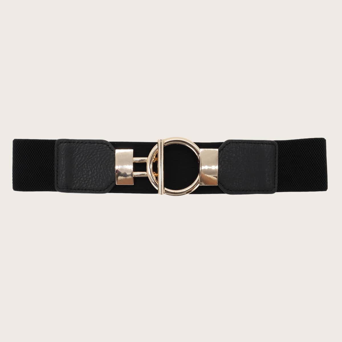

Round Buckle Obi Belt, Black