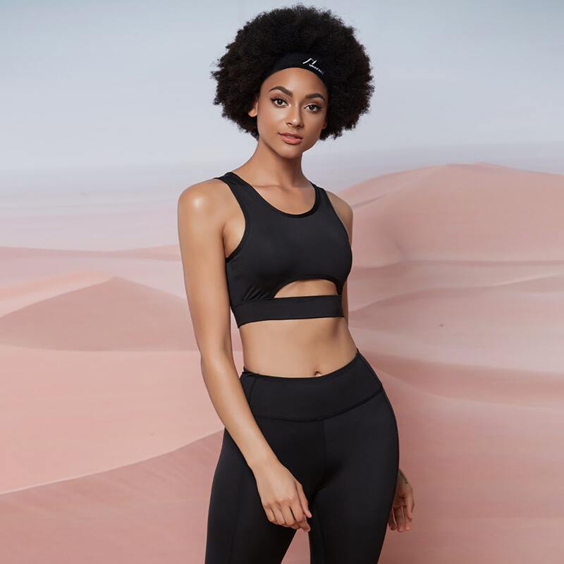 

Seomiscky Cut Out Sports Bra, Black