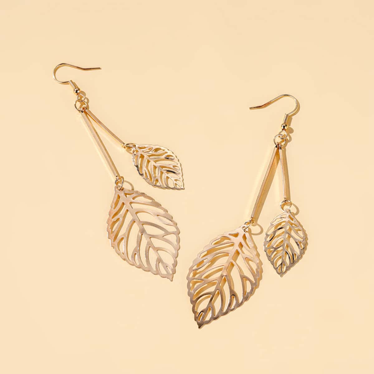 

Leaf Drop Earrings, Gold