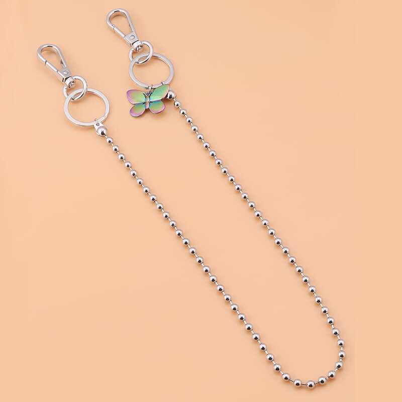1pc Holographic Butterfly Necklace, Silver