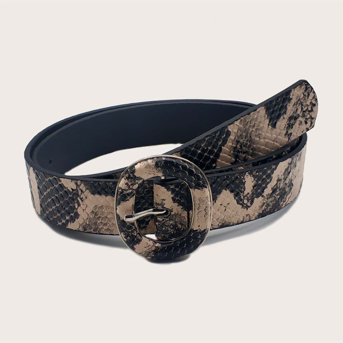 

Snakeskin Print Belt, Multicolor