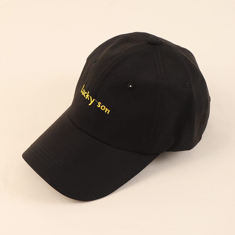 

Letter Embroidery Baseball Cap, Black