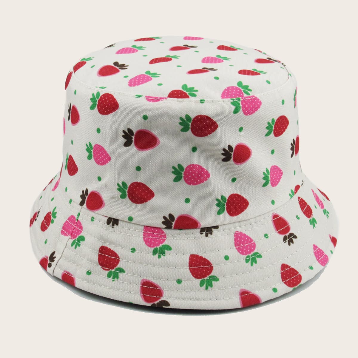 

Fruit Pattern Bucket Hat, White