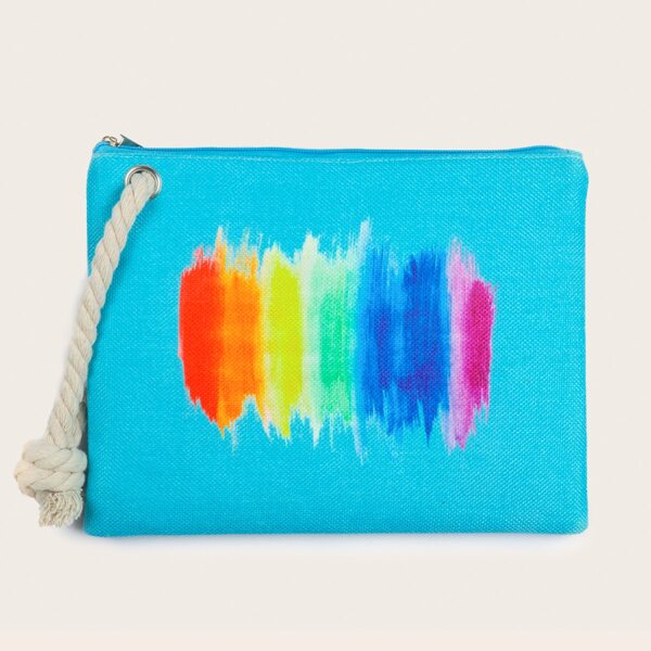 

Graffiti Print Canvas Clutch Bag, Blue
