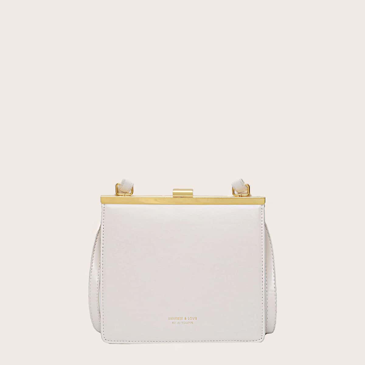 

Clip Top Crossbody Bag, White