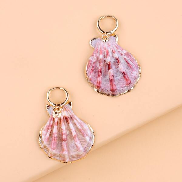 

Shell Drop Earrings, Pink