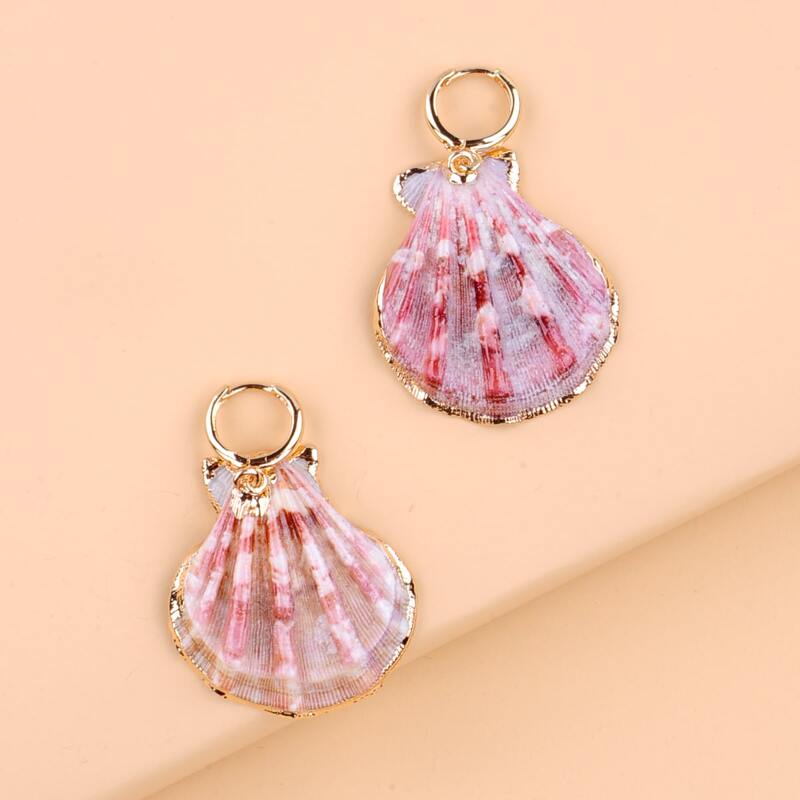 

Shell Drop Earrings, Pink