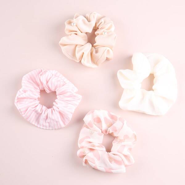 

4pcs Polka Dot Pattern Scrunchie, Multicolor