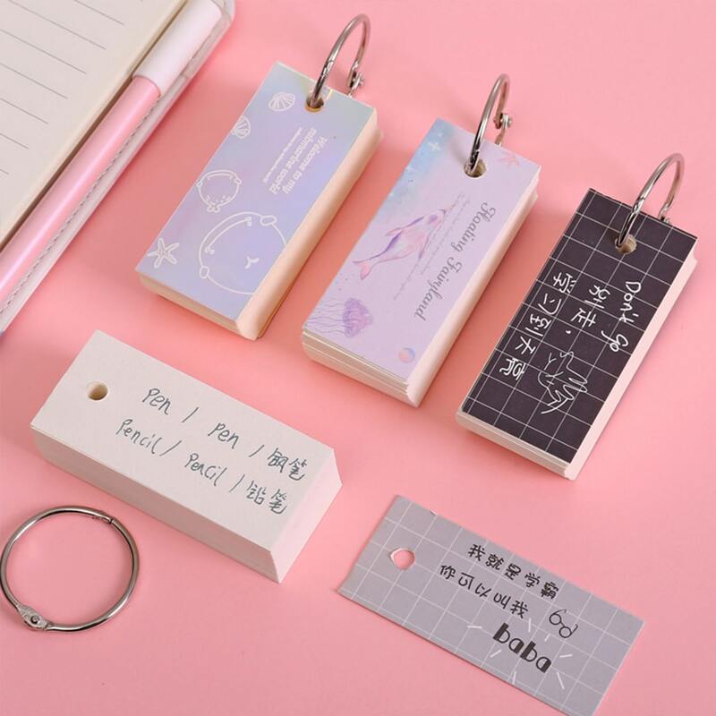 

1pc Random Binder Ring Flash Card, Multicolor