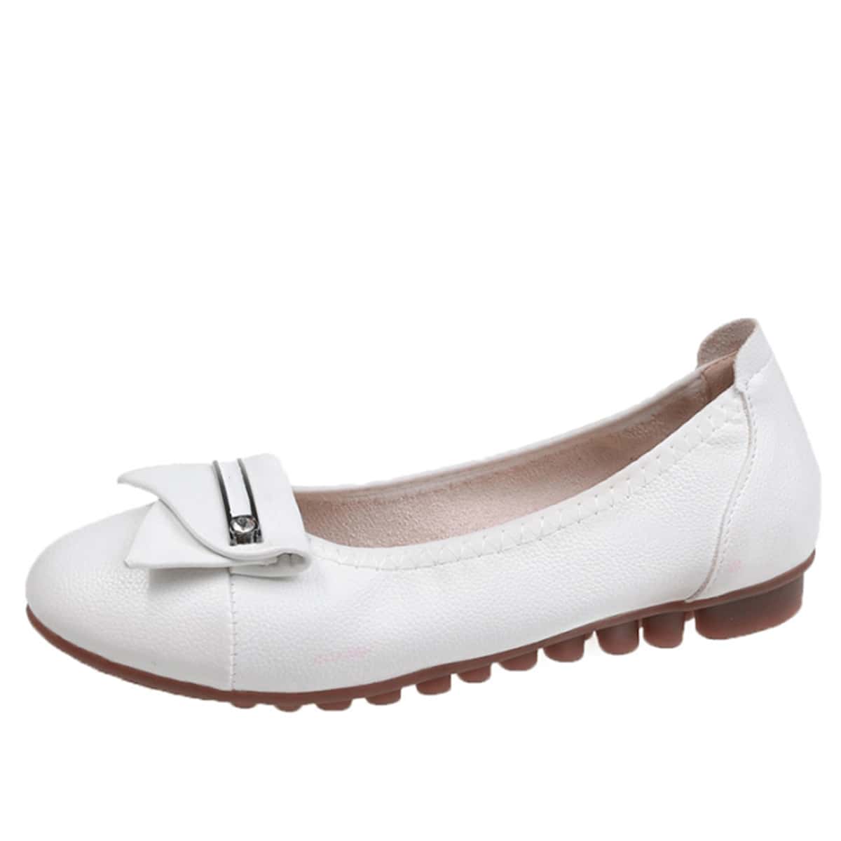 

Minimalist Slip On Flats, White