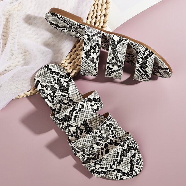 

Тапочки с змеиным принтом, Многоцветный