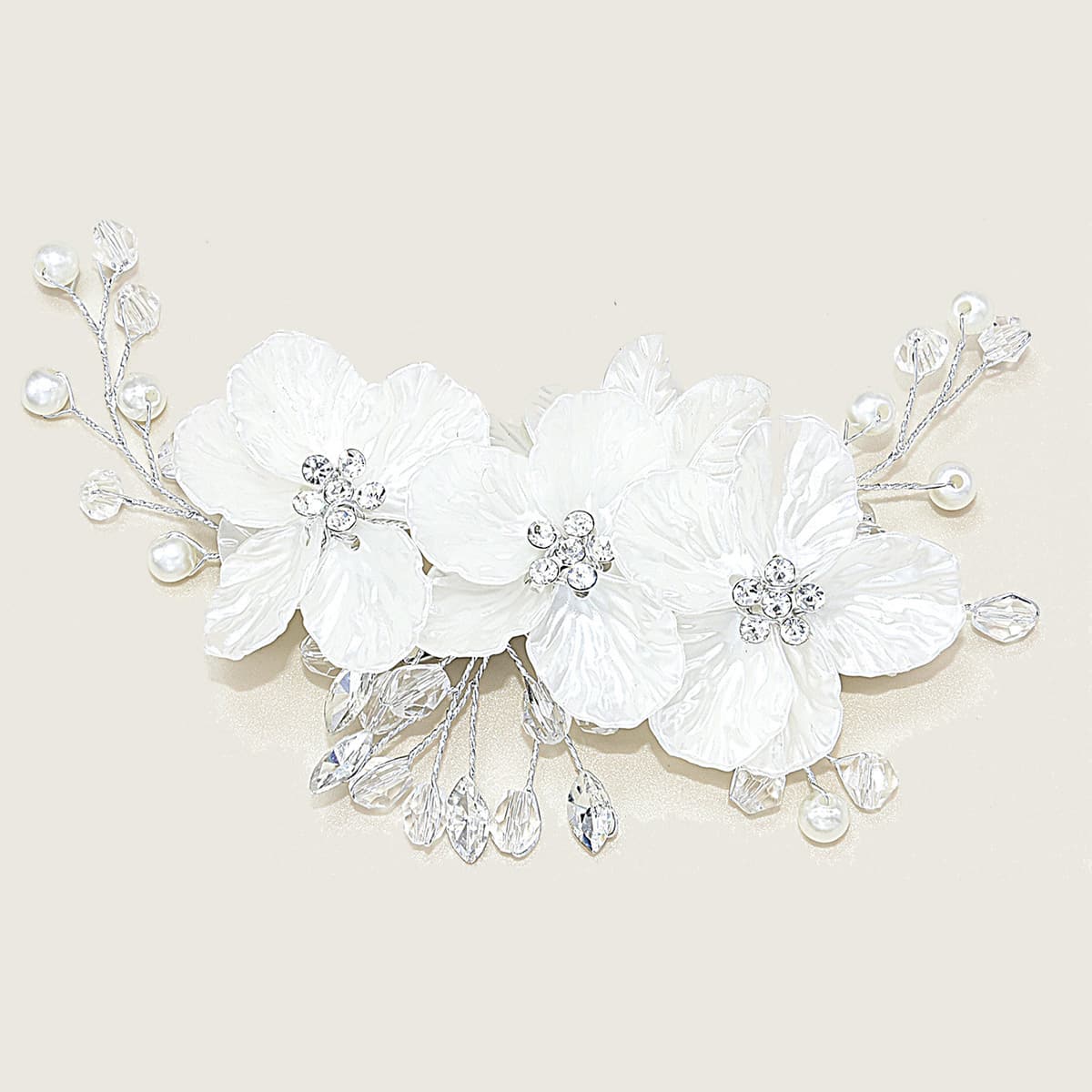 

Flower Decor Hair Clip, White