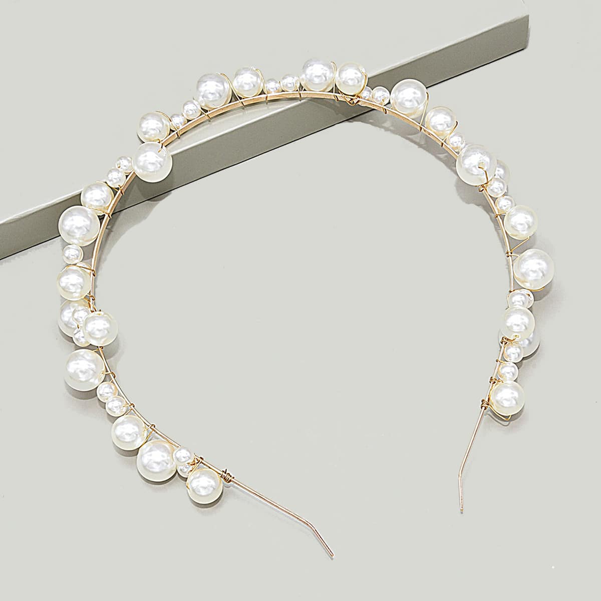 

Faux Pearl Hair Hoop, White