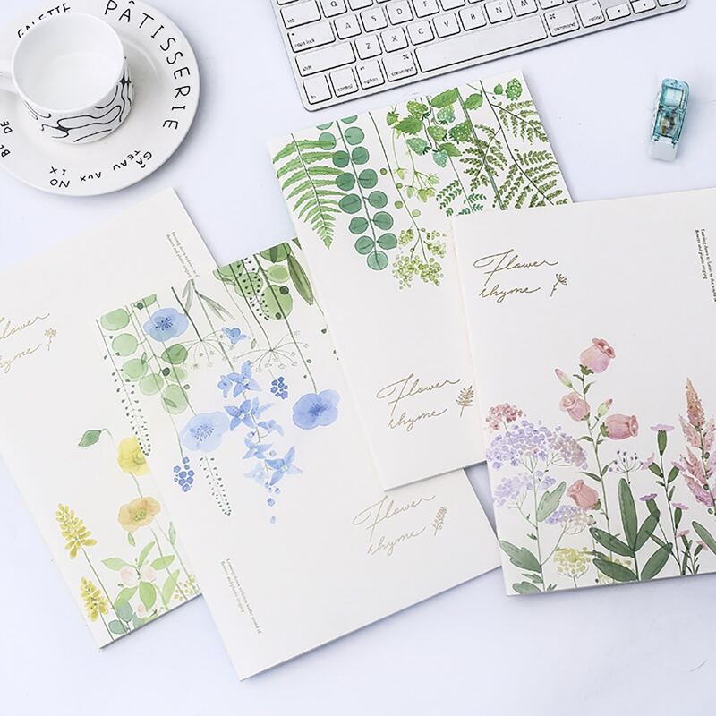 

1pc Flower Print Cover Random Notebook, Multicolor