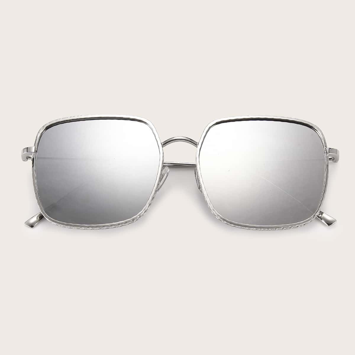 

Guys Square Frame Sunglasses, Silver