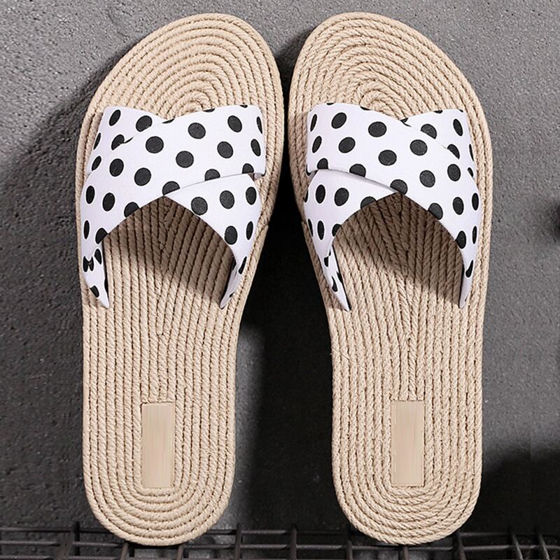 

Polka Dot Cross Strap Sliders, White