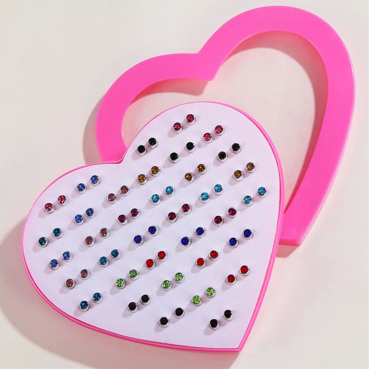 

36pairs Simple Stud Earrings, Multicolor