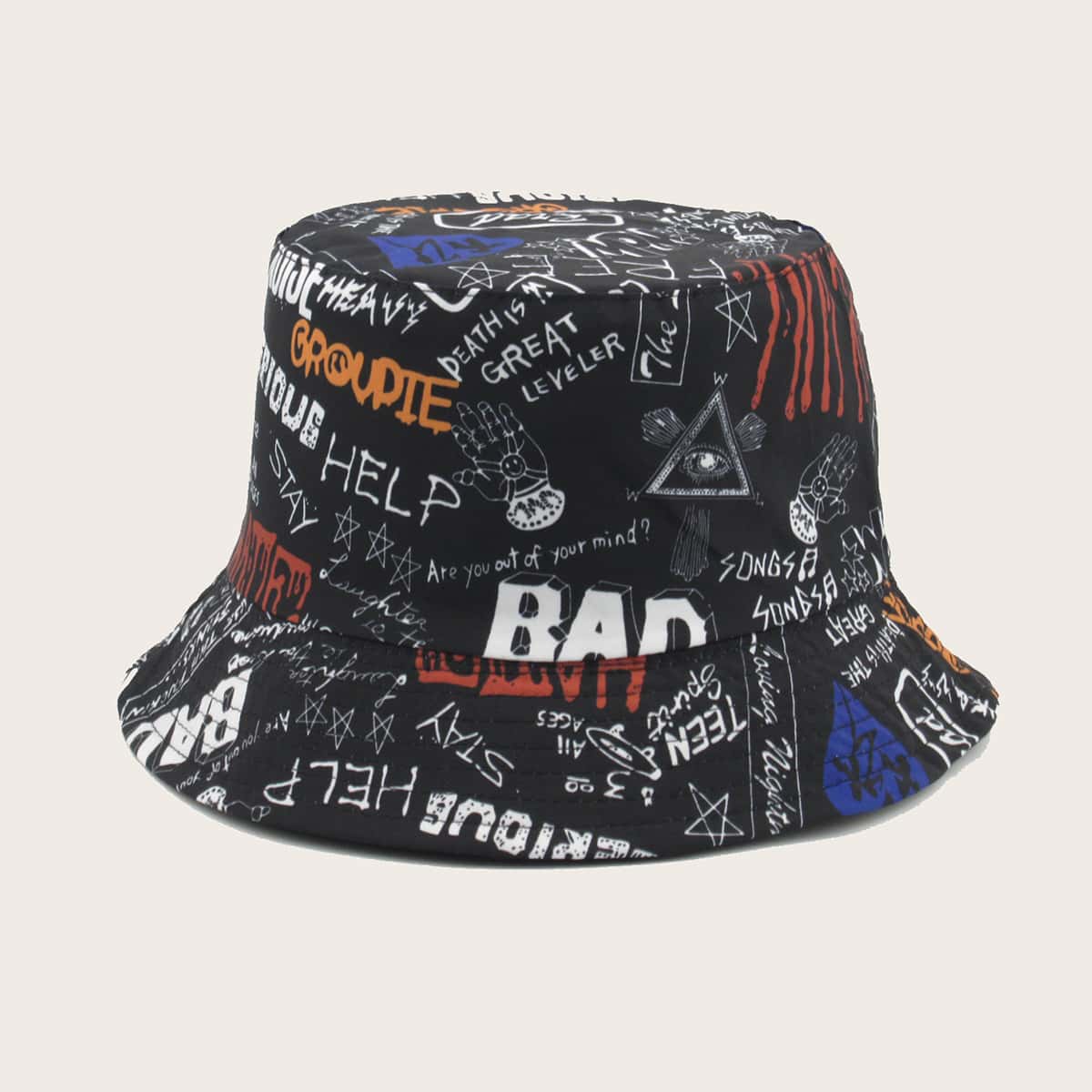 

Letter Graphic Bucket Hat, Multicolor