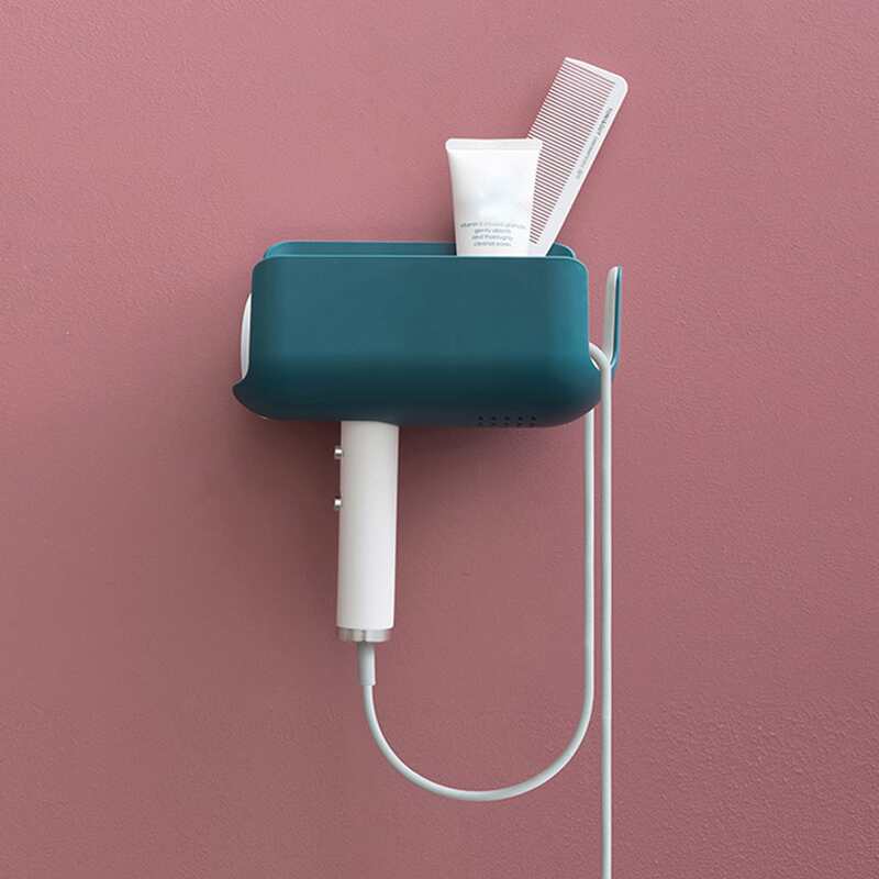 

1pc Wall Hair Dryer Holder, Green