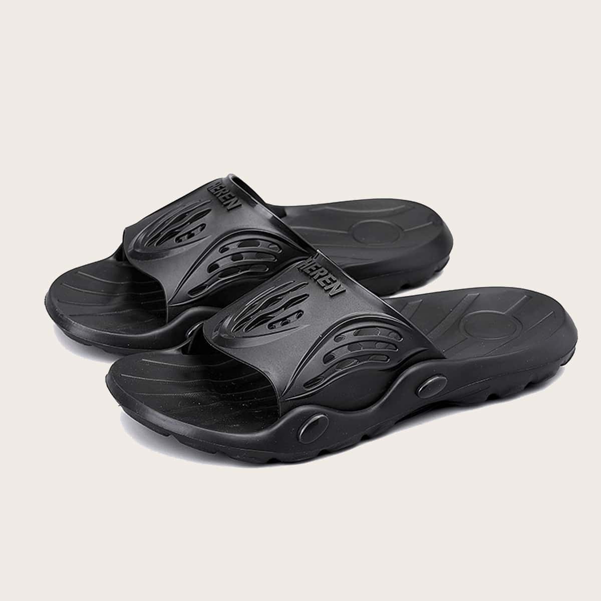 

Guys Cut-out Wide Fit Sliders, Black