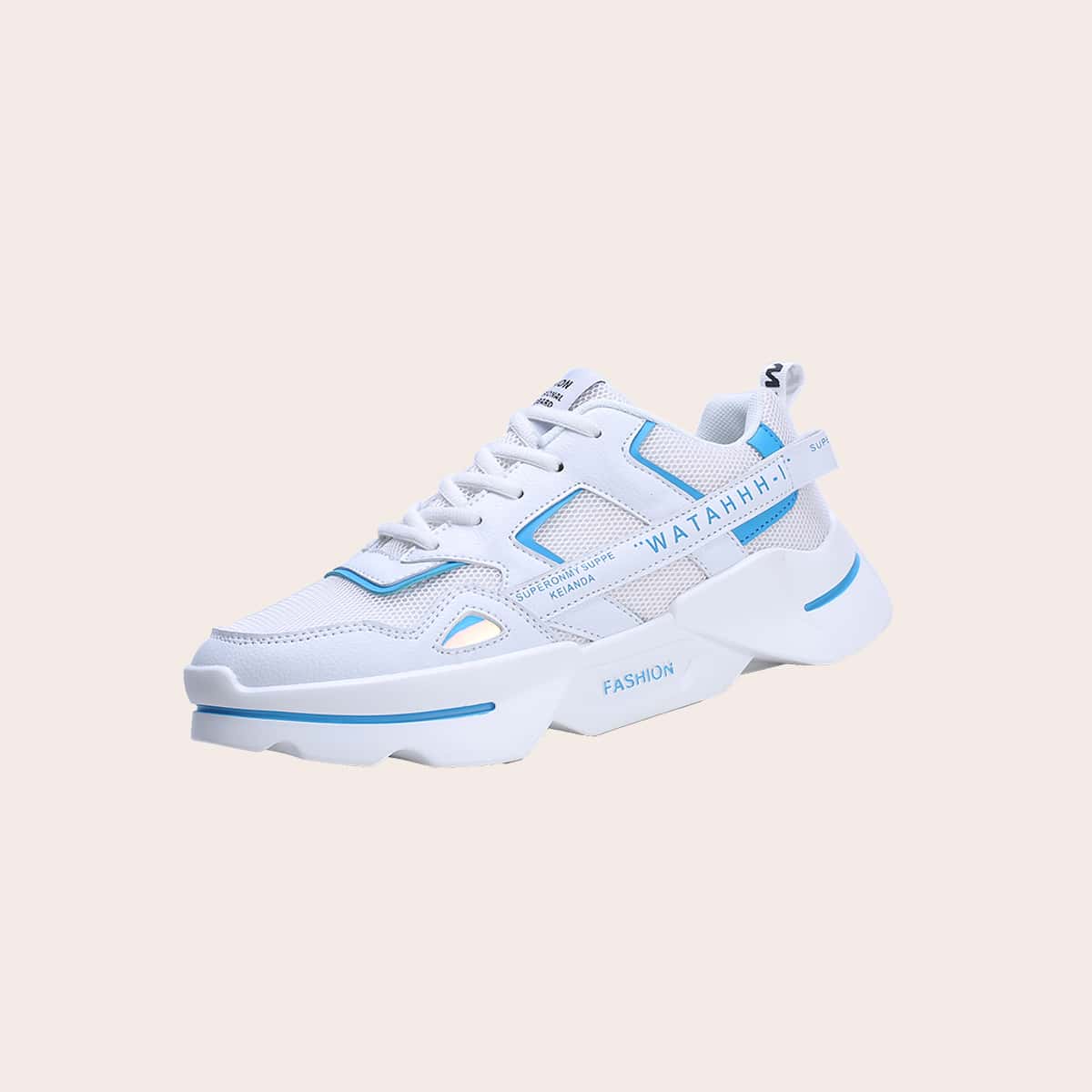 

Guys Letter Graphic Mesh Chunky Sneakers, White