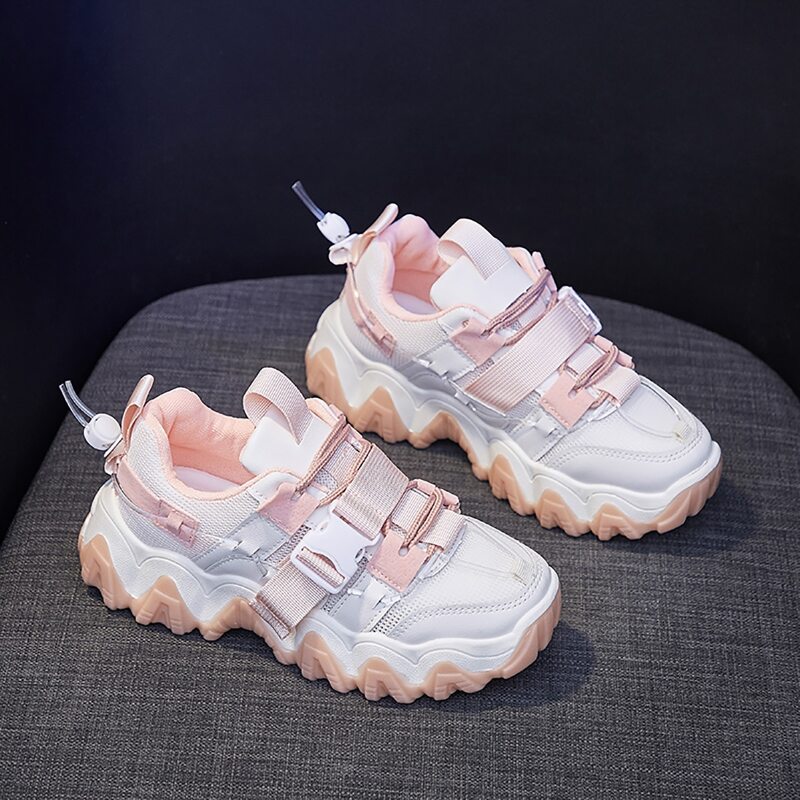 

Lace-up Front Chunky Sneakers, White