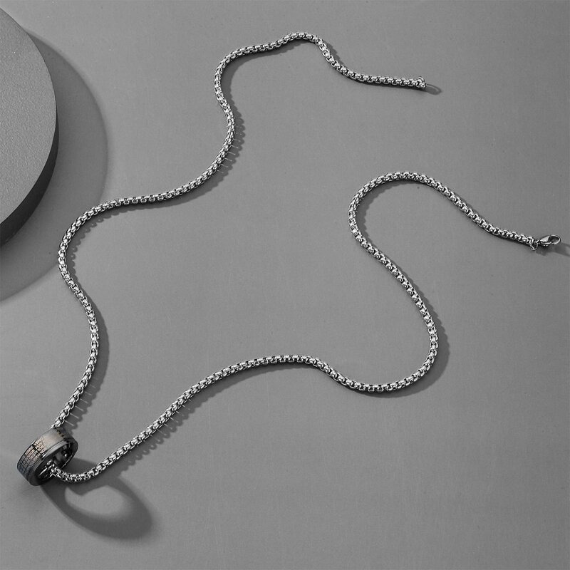 

Guys Ring Decor Necklace, Silver
