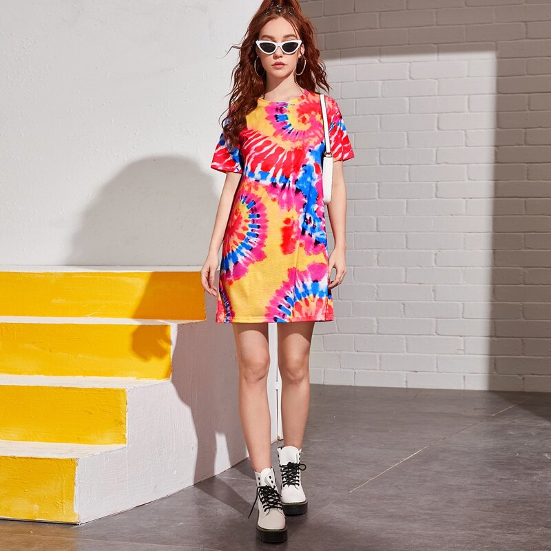

Tie Dye Tee Dress, Multicolor