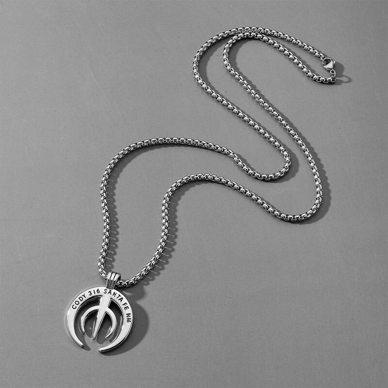 

Guys Geometric Charm Necklace, Silver