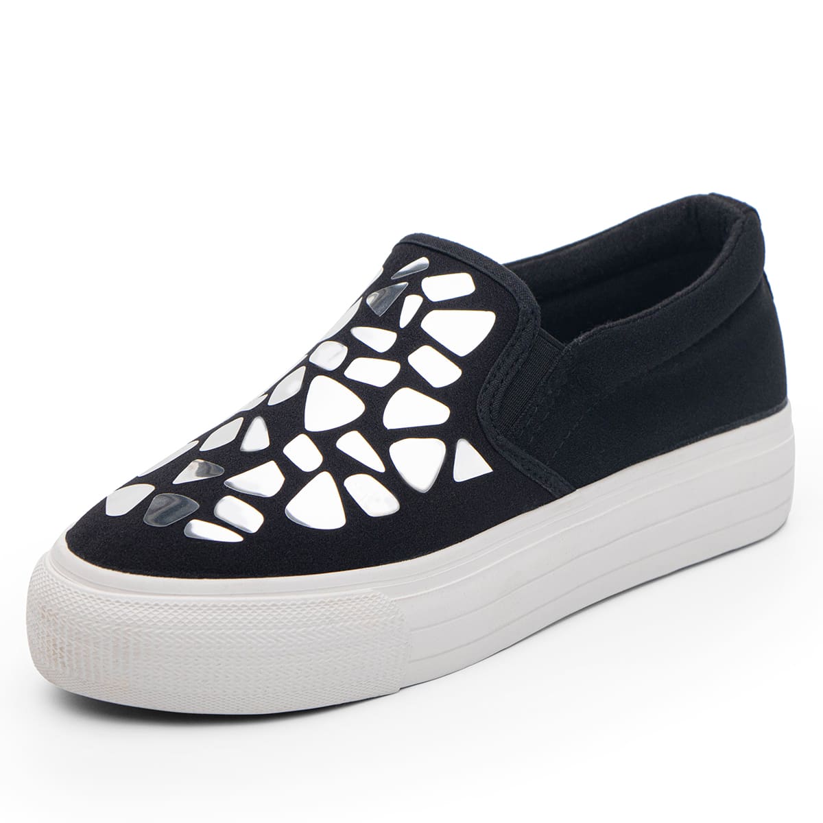 

Geometric Graphic Slip On Sneakers, Multicolor