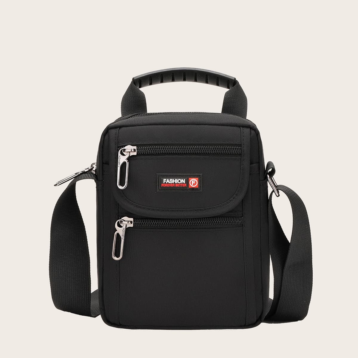 

Guys Zip Front Crossbody Bag, Black