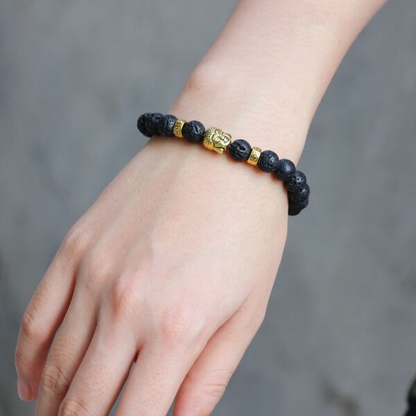 

Men Metal Decor Bracelet, Black