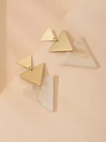 三角形耳墜 - 彩色 - 查看 1