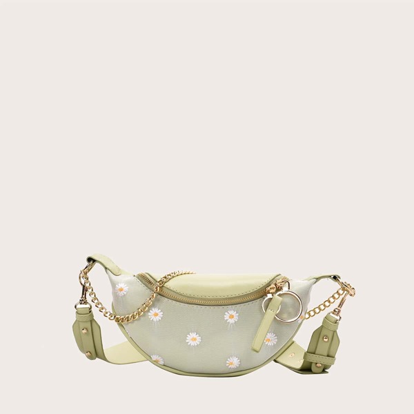 

Daisy Appliques Fanny Pack, Зелёные