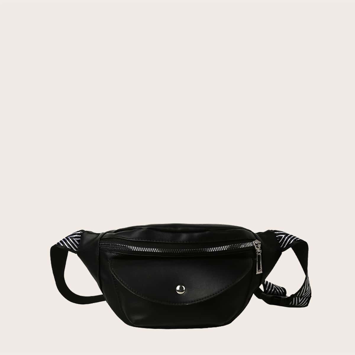 

Pocket Front Fanny Pack, Black