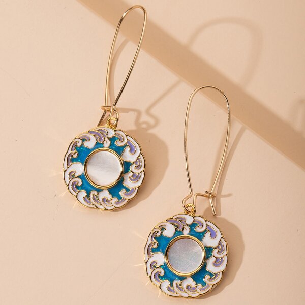 

Round Drop Earrings, Multicolor