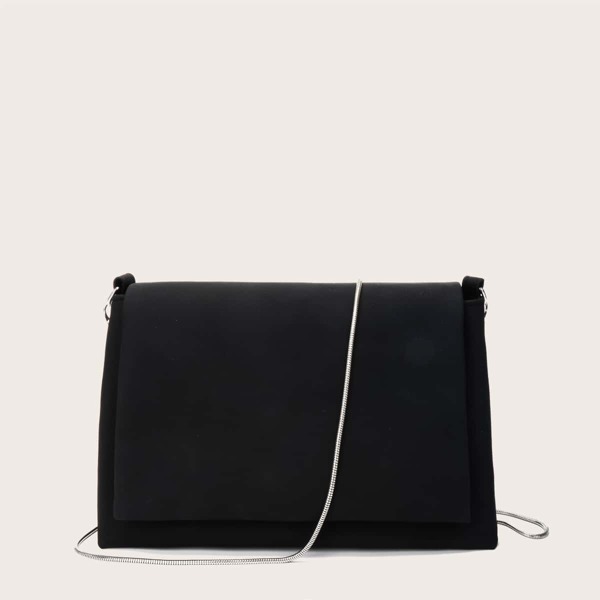 

Minimalist Flap Crossbody Bag, Black